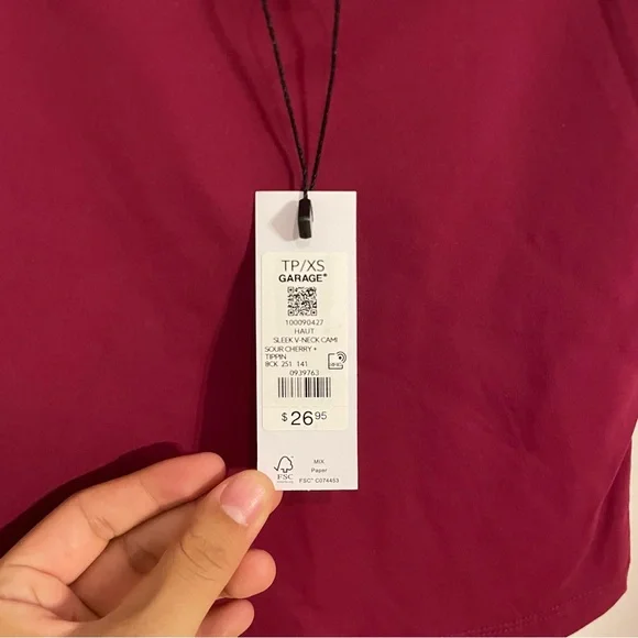 Garage Sour Cherry V Neck Cami - Picture 4 of 4